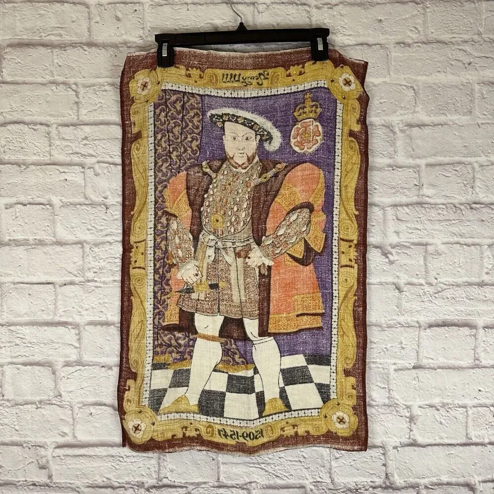 King Henry VIII England Vintage Ulster Irish Linen Kitchen Tea Towel History